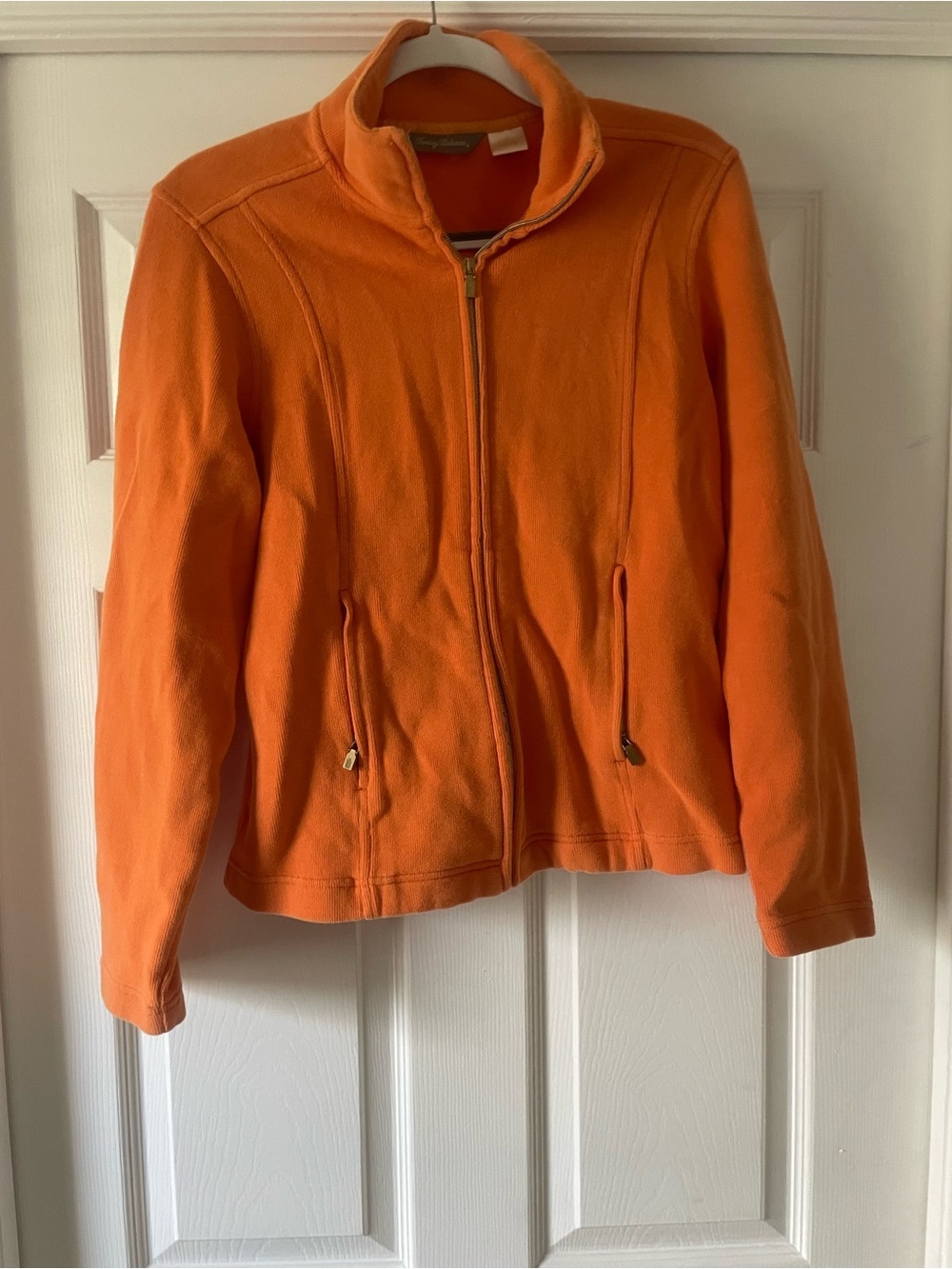 Tommy Bahama Women’s Orange Full-Zip Fleece Jacket Large - Picture 1 of 4
